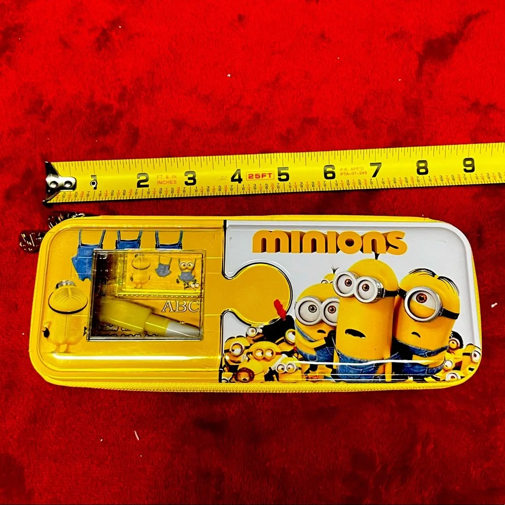 Minions pencil case rubber ruler stationary pencil set